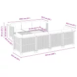 8 részes szürke polyrattan kerti ülőgarnitúra párnákkal