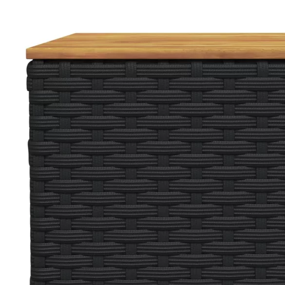 7 részes fekete polyrattan kerti ülőgarnitúra párnával