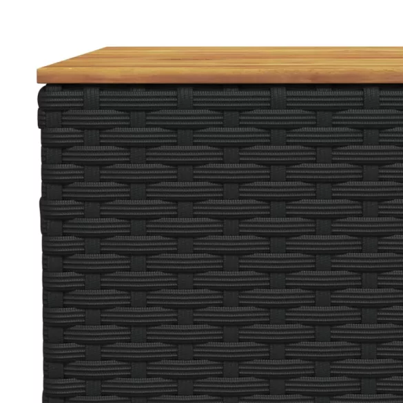 7 részes fekete polyrattan kerti ülőgarnitúra párnával