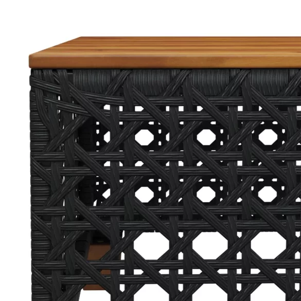 7 részes fekete polyrattan kerti ülőgarnitúra párnával