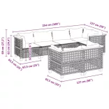 7 részes fekete polyrattan kerti ülőgarnitúra párnával