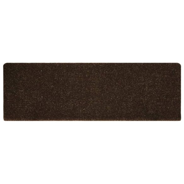 15 db öntapadós lépcsőszőnyeg, barna, téglalap alakú széllel, 65 x 21 x 4 cm