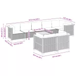 9 részes fekete polyrattan kerti ülőgarnitúra párnákkal