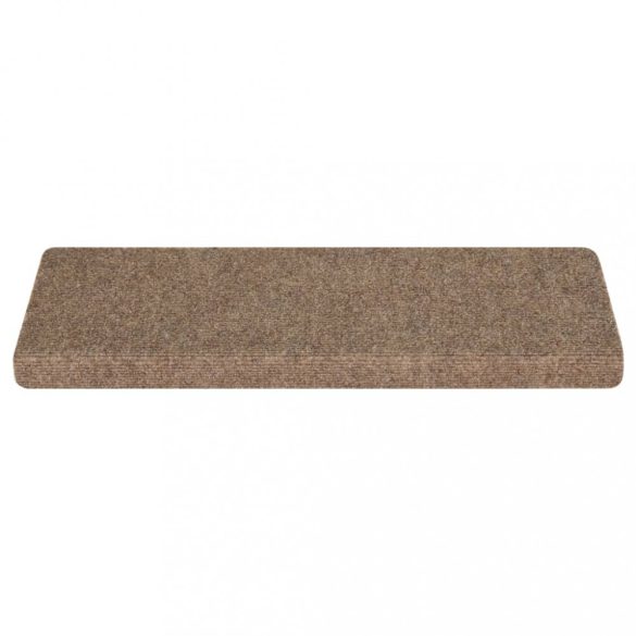15 db öntapadós lépcsőszőnyeg, 65 x 21 x 4 cm, bézs, téglalap alakú széllel
