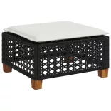 7 részes fekete polyrattan kerti ülőgarnitúra párnával