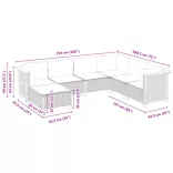 7 részes fekete polyrattan kerti ülőgarnitúra párnával