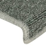 15 db sötétzöld lépcsőszőnyeg, téglalap alakú széllel, 65 x 21 x 4 cm