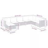 8 részes szürke polyrattan kerti ülőgarnitúra párnákkal