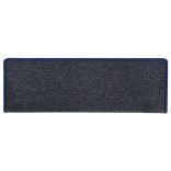 15 db sötétszürke és kék lépcsőszőnyeg, téglalap alakú széllel, 65 x 21 x 4 cm