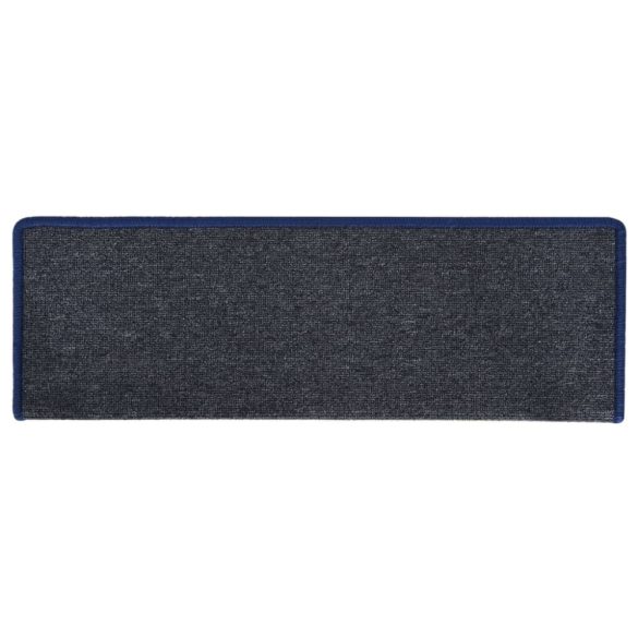 15 db sötétszürke és kék lépcsőszőnyeg, téglalap alakú széllel, 65 x 21 x 4 cm