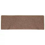 15 db lépcsőszőnyeg, barna, téglalap alakú széllel, 65 x 21 x 4 cm