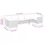 7 részes szürke polyrattan kerti ülőgarnitúra párnákkal