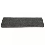 15 db sötétszürke lépcsőszőnyeg, téglalap alakú széllel, 65 x 21 x 4 cm