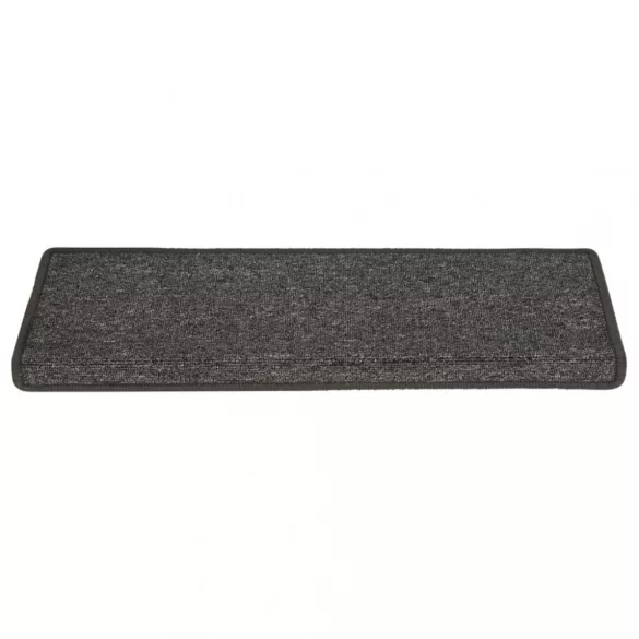 15 db sötétszürke lépcsőszőnyeg, téglalap alakú széllel, 65 x 21 x 4 cm