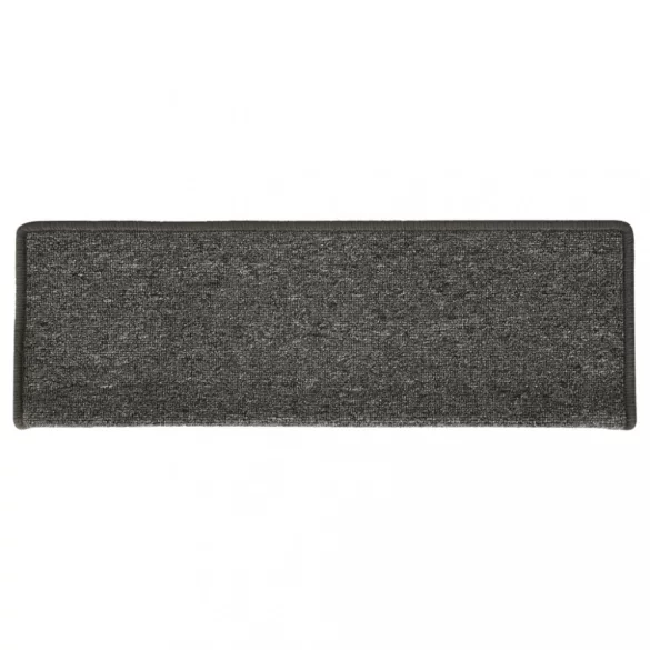 15 db sötétszürke lépcsőszőnyeg, téglalap alakú széllel, 65 x 21 x 4 cm