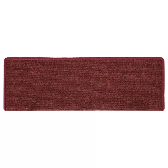 15 db lépcsőszőnyeg 65 x 21 x 4 cm bordó téglalap alakú széllel
