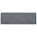 15 db világosszürke és kék lépcsőszőnyeg, téglalap alakú széllel, 65 x 21 x 4 cm