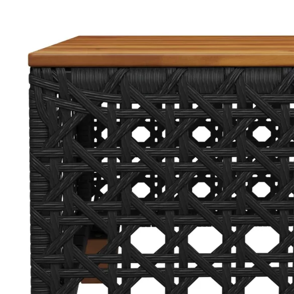 10 részes fekete polyrattan kerti ülőgarnitúra párnákkal