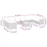 11 részes szürke polyrattan kerti ülőgarnitúra párnákkal