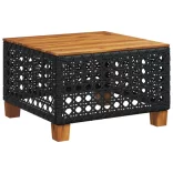 11 részes fekete polyrattan kerti ülőgarnitúra párnákkal
