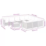 11 részes szürke polyrattan kerti ülőgarnitúra párnákkal