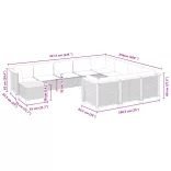 11 részes szürke polyrattan kerti ülőgarnitúra párnákkal
