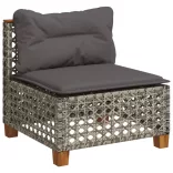 11 részes szürke polyrattan kerti ülőgarnitúra párnákkal