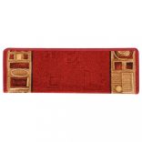 15 db piros öntapadó lépcsőszőnyeg 65x21x4 cm