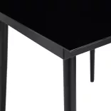 7 részes fekete polyrattan kerti étkezőgarnitúra párnával