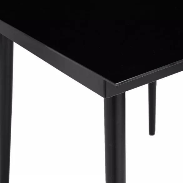 7 részes fekete polyrattan kerti étkezőgarnitúra párnával