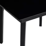 7 részes fekete polyrattan kerti étkezőgarnitúra párnával