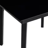 7 részes fekete polyrattan kerti étkezőgarnitúra párnával