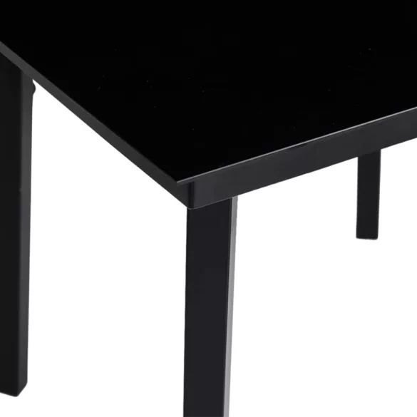 7 részes fekete polyrattan kerti étkezőgarnitúra párnával