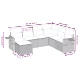 7 részes bézs polyrattan kerti ülőgarnitúra párnákkal
