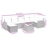 8 részes bézs polyrattan kerti ülőgarnitúra párnával