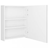 fényes fehér LED-es tükrös fürdőszobaszekrény 50 x 14 x 60 cm