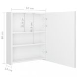 fényes fehér LED-es tükrös fürdőszobaszekrény 50 x 14 x 60 cm