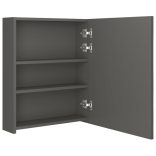 antracitszürke LED-es tükrös fürdőszobaszekrény 50 x 14 x 60 cm