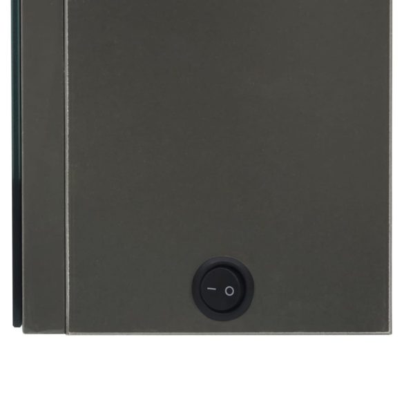 antracitszürke LED-es tükrös fürdőszobaszekrény 50 x 14 x 60 cm