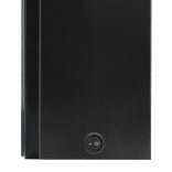 fényes fekete LED-es tükrös fürdőszobaszekrény 50 x 13 x 70 cm