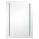 fényes szürke LED-es tükrös fürdőszobaszekrény 50 x 13 x 70 cm