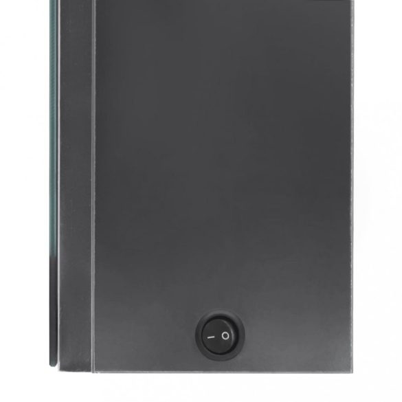 fényes szürke LED-es tükrös fürdőszobaszekrény 50 x 13 x 70 cm