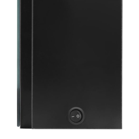 fényes fekete LED-es tükrös fürdőszobaszekrény 80 x 12 x 68 cm