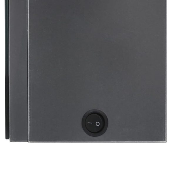 betonszürke LED-es tükrös fürdőszobaszekrény 62 x 14 x 60 cm