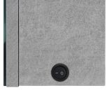 betonszürke LED-es tükrös fürdőszobaszekrény 89 x 14 x 62 cm