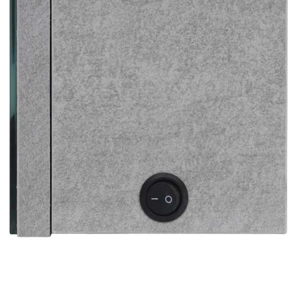 betonszürke LED-es tükrös fürdőszobaszekrény 89 x 14 x 62 cm