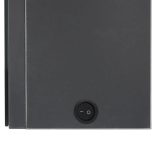 szürke tükrös fürdőszobaszekrény LED világítással 89x14x62 cm