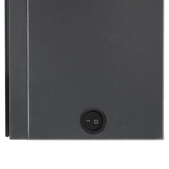 szürke tükrös fürdőszobaszekrény LED világítással 89x14x62 cm