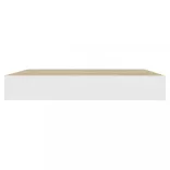 2 db tölgyszínű és fehér MDF lebegő fali polc 23x23,5x3,8 cm