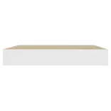 4 db tölgyszínű és fehér MDF lebegő fali polc 23x23,5x3,8 cm